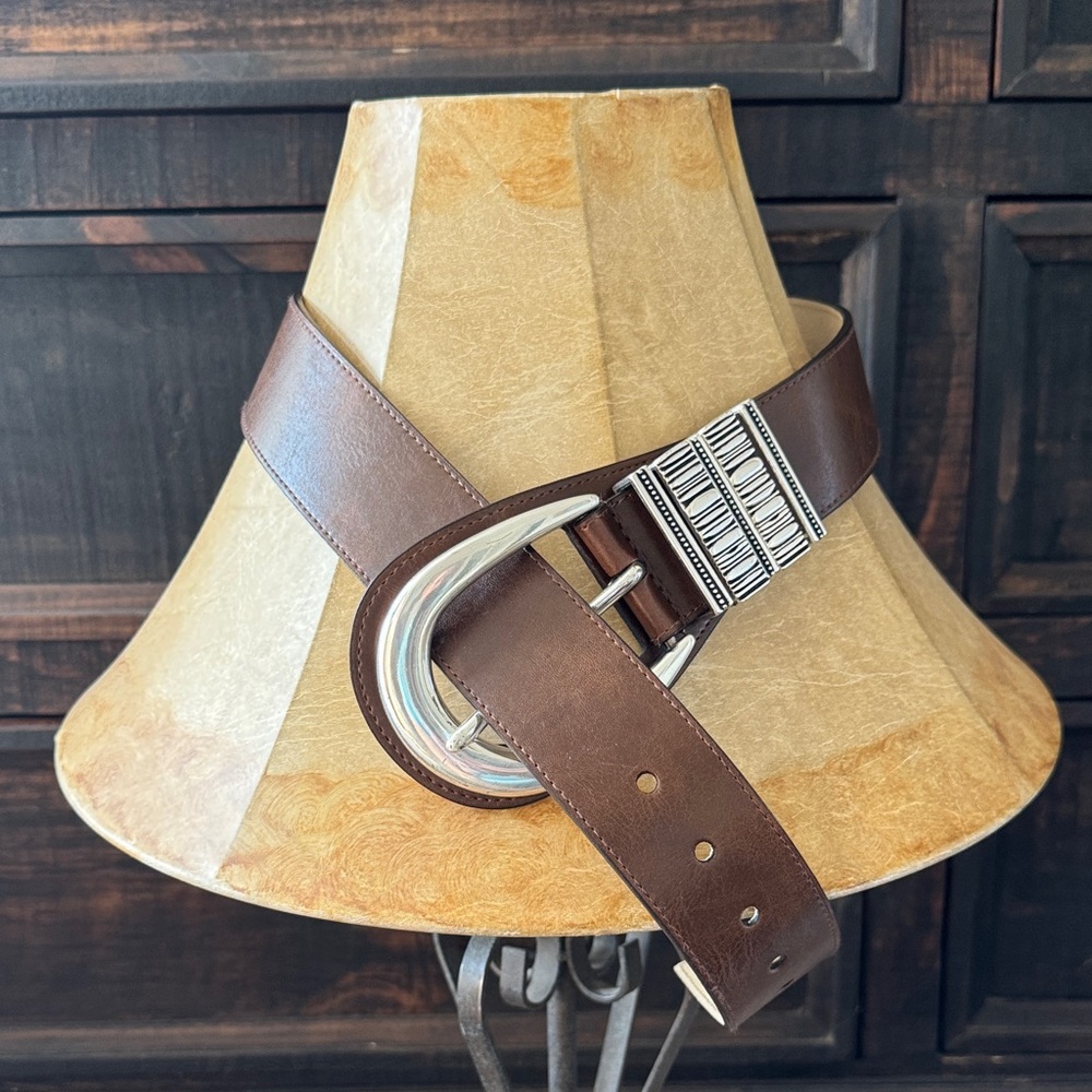 Chico's Brown Belt with Silver Buckle